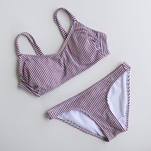 Red, White, & Blue Textured Bikini
